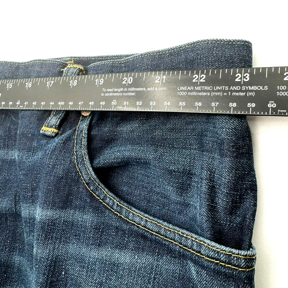 POLO RALPH LAUREN Men's 46x32 Dark Wash Blue Jeans Bootcut‎ Vintage Dungarees - Picture 10 of 12